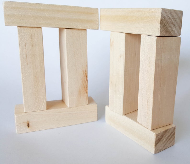 bloques de madera natural para niños