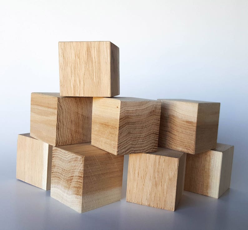 Wood Kids Toy Blocks Large 1.75 Inch Hickory Hardwood Etsy