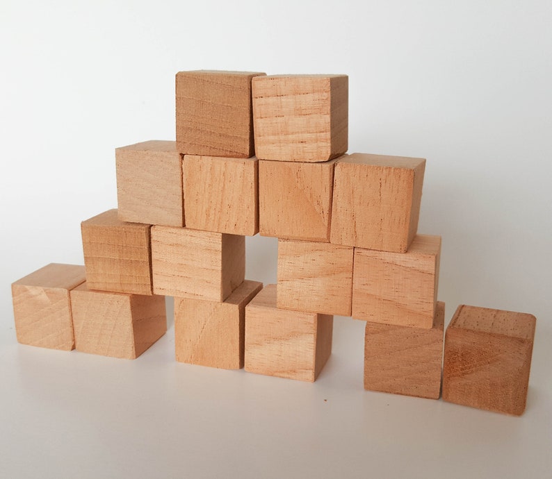Wooden Mini Blocks Small 1 Inch Gany Hardwood Image 0