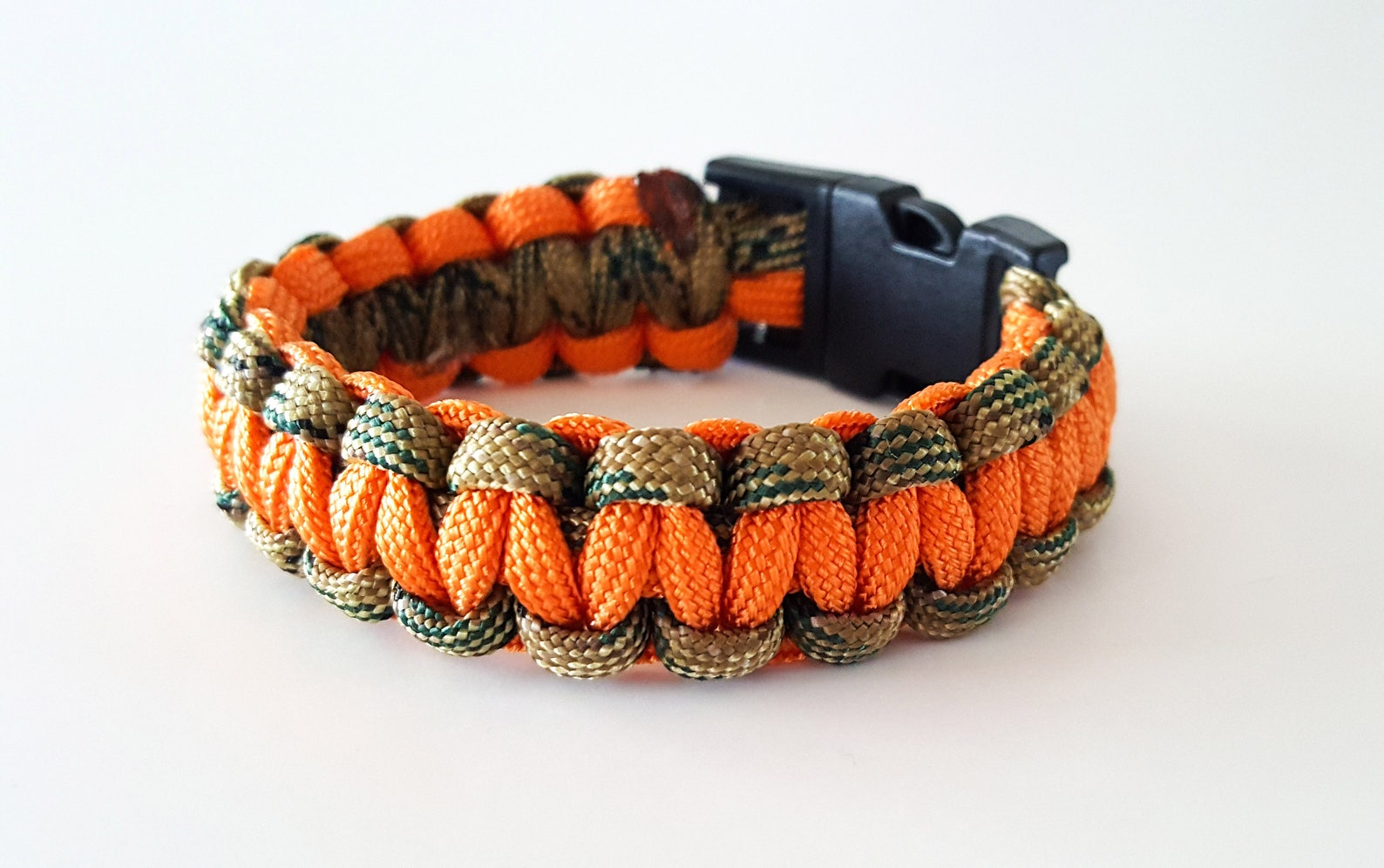 6.5 inch bracelet Orange Paracord Bracelet Orange and Camo Etsy