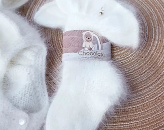 Baby Knitted Socks Made Of Angora, Hand Knit Socks, Baby Knee Socks, Wool Socks, Knitted Socks, Angora Baby Socks