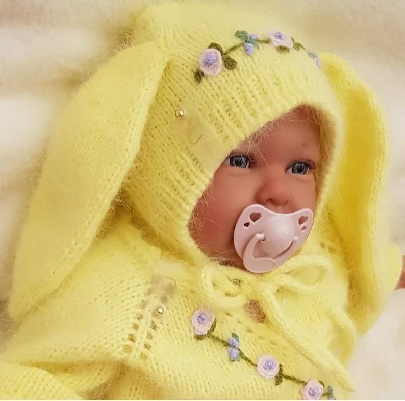 Knitted Baby Angora 3-in-1 Set. Set for Newborns Made of Angora With ...