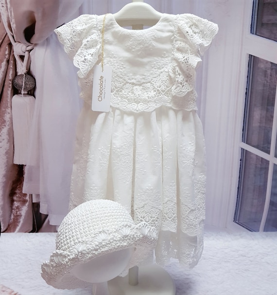Dress for Girl Cotton Batiste in White Color White Lace Dress Dressy Summer Cotton Organic Baby Clothes Summer Batiste Dress With Lace Etsy