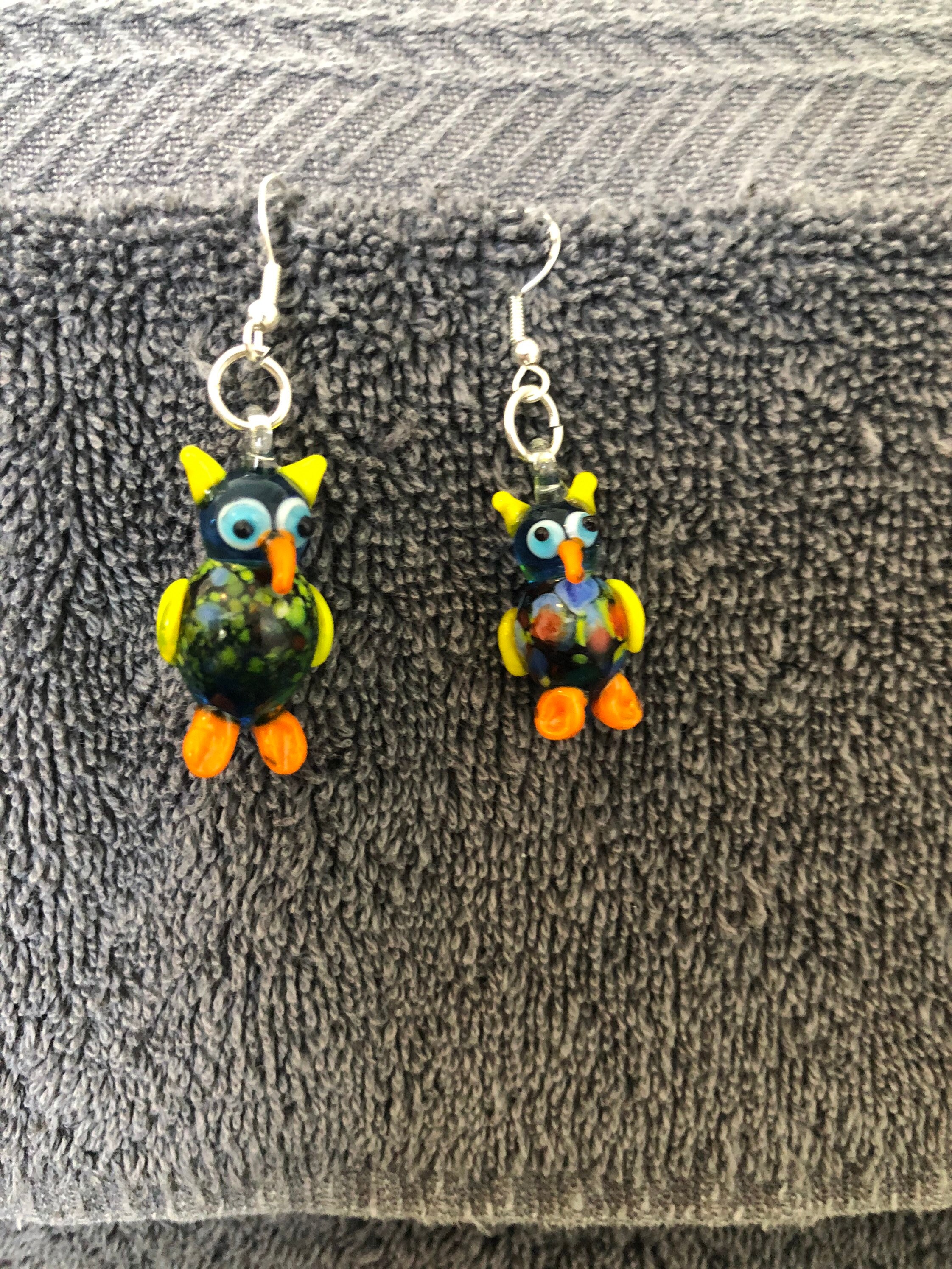 Glass Owl Earrings