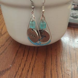 Blue Christian Hope Earrings