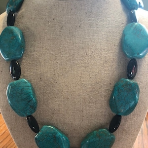 Black and Blue Stone Necklace