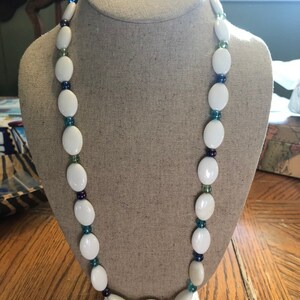 White and Blue Glass Necklace