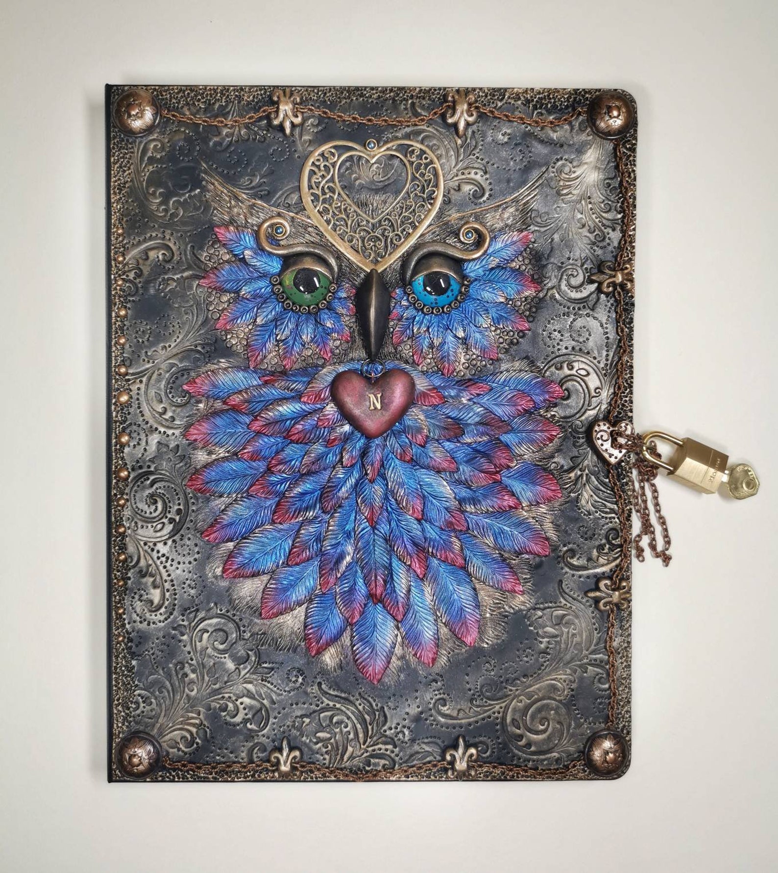 Magic Owl secret journal with padlock vintage grimoire Etsy