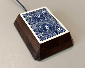 Handmade Playing Card & Walnut Wireless Phone Charger with MagSafe compatibility