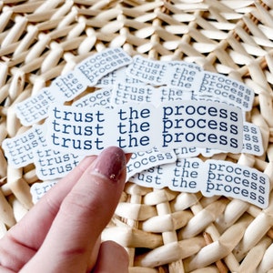 Trust the process vinyl sticker, 3.36”x1”
