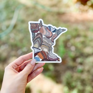 Minnesota multicolored Lake Superior Agate Large sticker, 3.97x4.5 inches