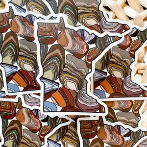 Minnesota multicolored Lake Superior Agate sticker, 2.64x3 inches