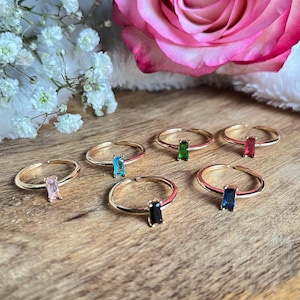 Ring in brass gilded with 24 carat fine gold and zircons • ring • rings •