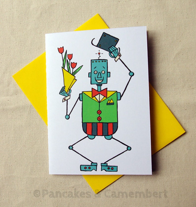 Carte de voeux Robot gentleman image 1