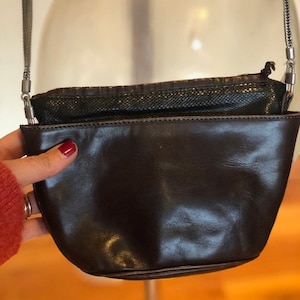 Vintage Gianni Versace leather Bag with beautiful metal chain straps