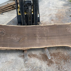 Live Edge Walnut Slab #2629-4 (Green/Undired Slab)