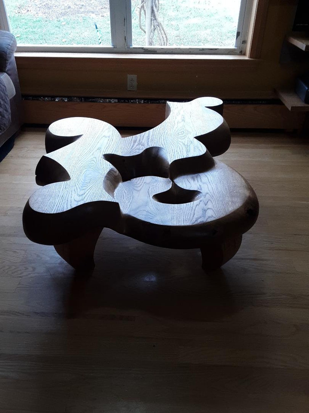 Reclaimed White Oak Coffee Table, Modern Design Coffee Table