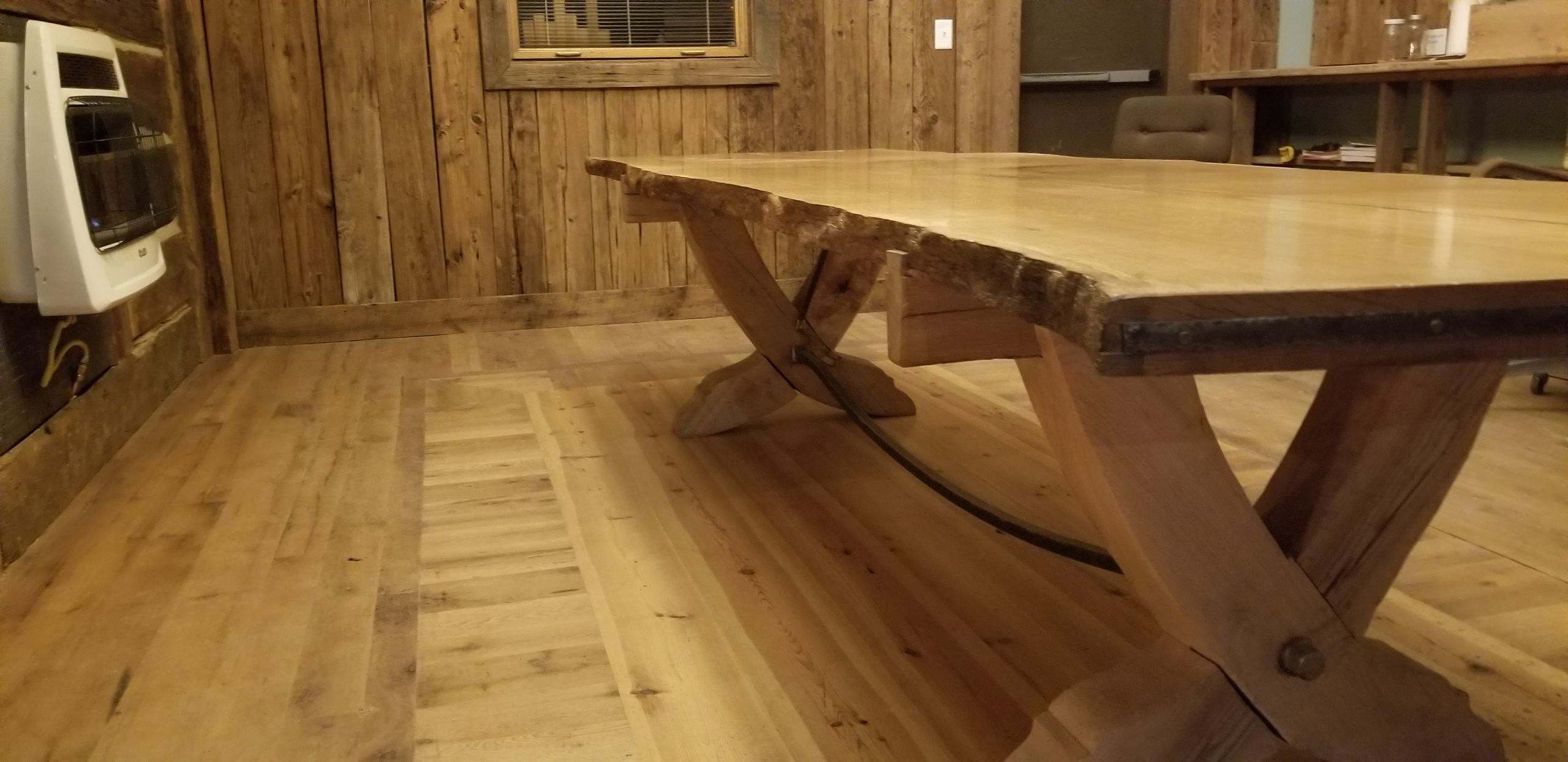 Rustic White Oak Slab Table Etsy