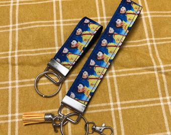 Button Girl Key Fob / Keychain / Wristlet / Coraline / Halloween