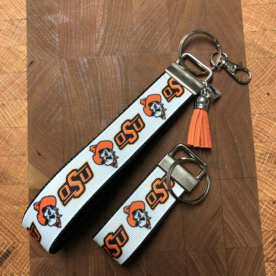 Oklahoma State University Key Fob / Keychain / Wristlet / OSU Etsy