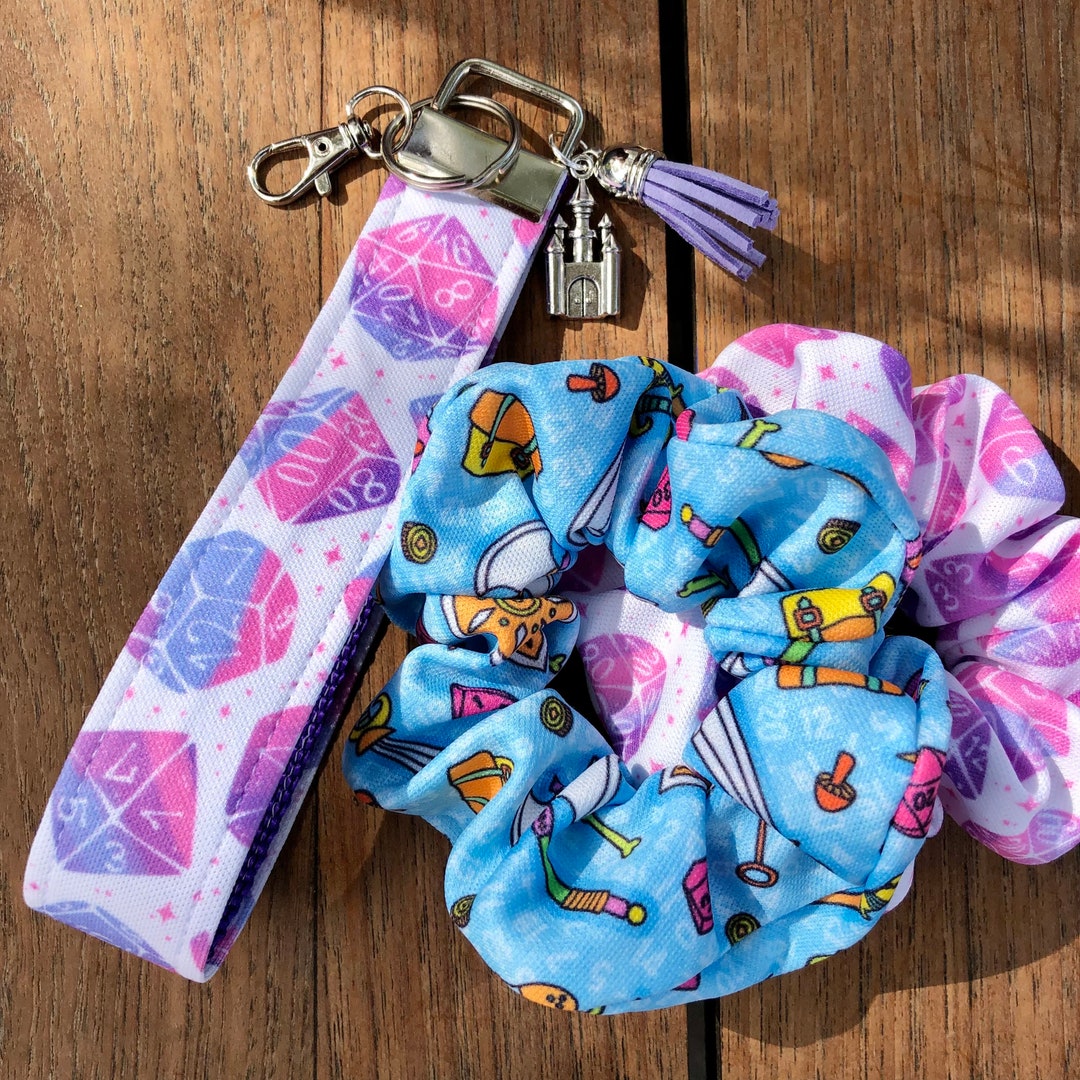 D20 Key Fob and Scrunchies / Keychain / Wristlet / Dungeon and Dragons ...