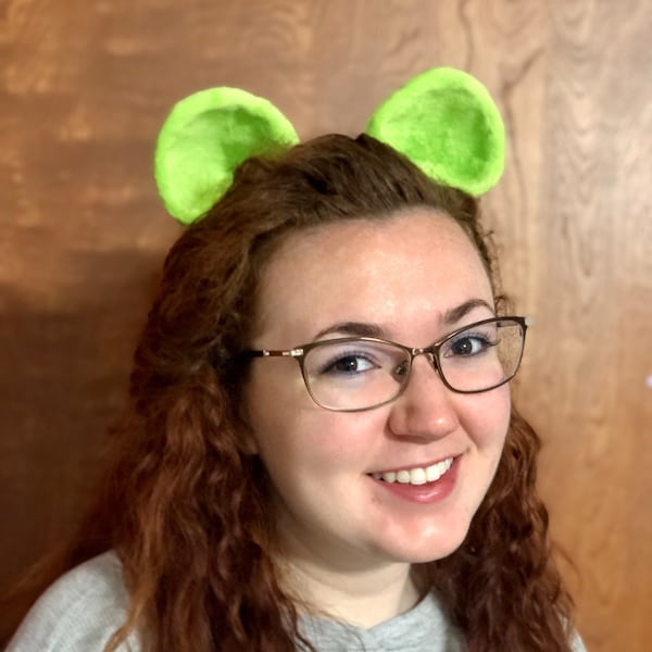 Lime Green Bear Ear Hair Clips / Cosplay / Kawaii / Anime / Costume