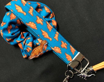 Dinonuggets sleutelhanger, scrunchie en acrylspeld / sleutelhanger / polsbandje / kipnugget / dinosaurus
