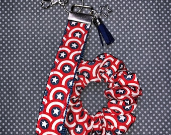 Superheld Captain-sleutelhanger en scrunchie / sleutelhanger / polsbandje