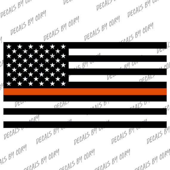 5/" New York NY State Thin ORANGE Line Search and Rescue SAR Decal Sticker