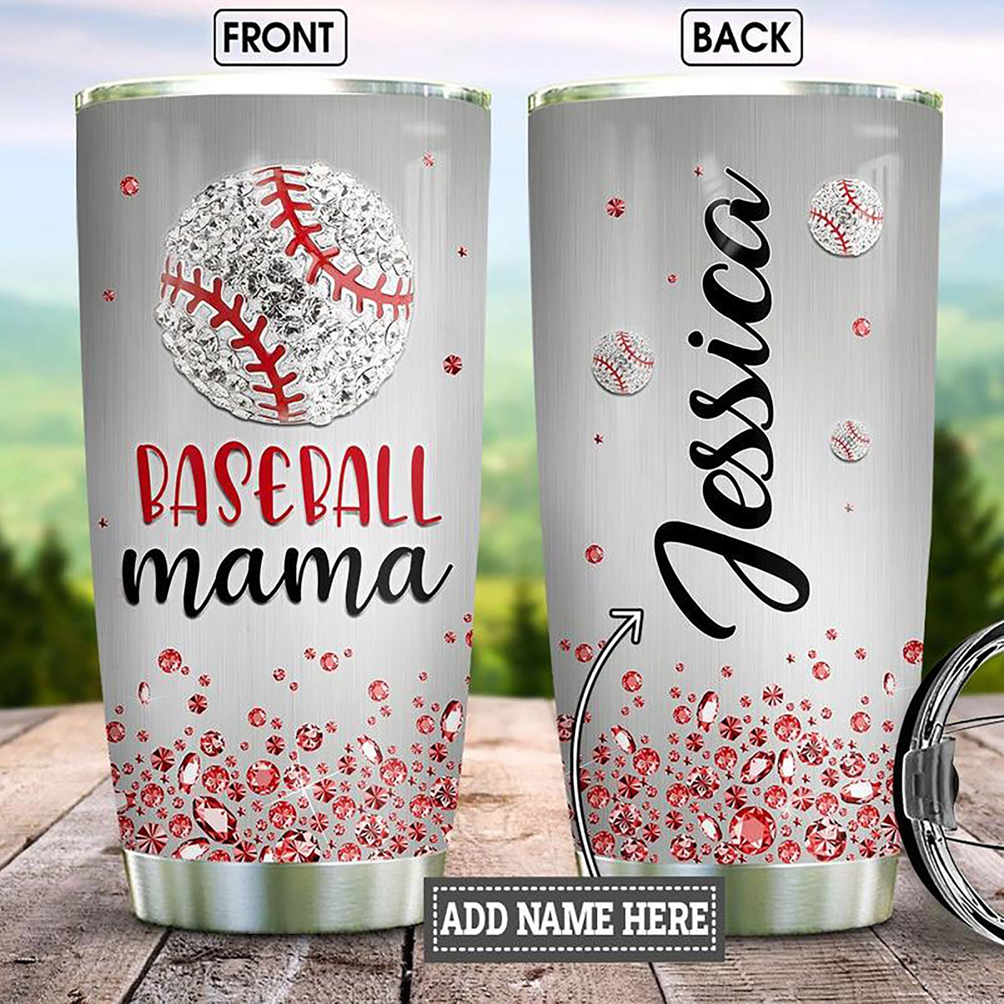 Baseball Mom Jewelry Style Personalized Tumbler Custom Name Etsy