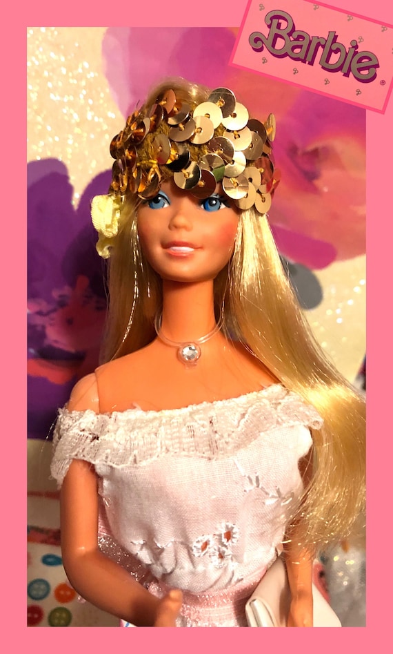Archeologisch Onderhoudbaar bloem Super Rare Vintage 1977 Superstar Barbie Gold Sequin Variation - Etsy