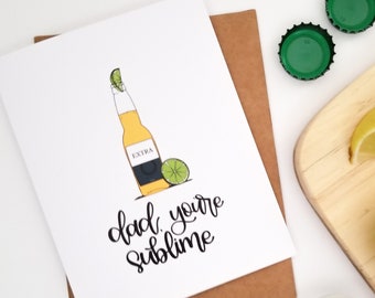 Carte drôle pour la fête des pères : papa, tu es sublime - amateur de bière