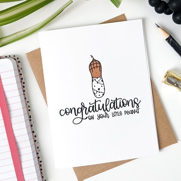 Little Peanut Card // Welcome Baby Card // Congratulations Baby Card // Baby Shower Card // New Baby // Cards for Baby // Cute Baby Card