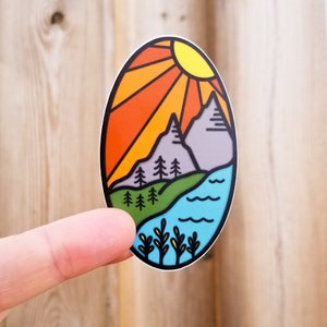 Mountains Sticker // Outdoor Sticker // Explore Outdoors Sticker // The Great Outdoors // Vinyl Sticker // Decals // Water Bottle Sticker