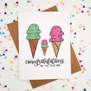 Conegratulations One The Little One Card // New Baby Card // Baby Shower Card // Baby Gift Card // Funny Cards // Baby Card / Punny Cards