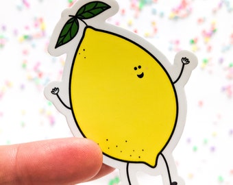 Lenny the Lemon Sticker: Waterproof Vinyl Die Cut Sticker