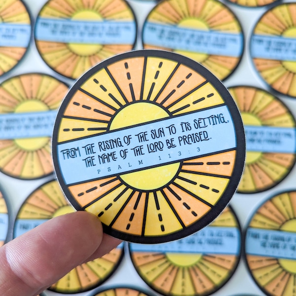 Psalm 113:3 Sticker - "Rising Sun" Waterproof Vinyl Decal