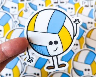 Ollie the Volleyball Sticker // Volleyball Sticker // Waterproof Stickers // Laptop Decals // Waterbottle Stickers