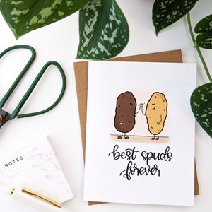 Best Spuds Forever Cards // Best Friends Card // Friendship Card // Punny Cards / Punny Cards