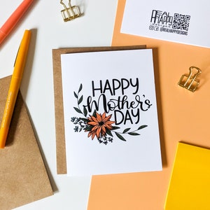 Carte de fête des mères heureuse / / Carte de fête des mères florale / / Cartes pour maman / Cartes de petit garçon