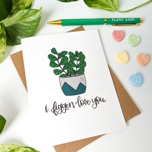 I Figgen Love You Card // Pun Card // Fiddle Leaf Fig Card // Anniversary Card // Valentine's Day Card // Plant Lover Card / Punny Cards Bild 3