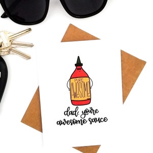 Papa, tu es génial carte sauce//carte drôle de fête des pères//carte fête des pères//super sauce//cartes drôles//carte d'anniversaire papa