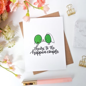 Cheers to the Happea Couple // Wedding Card // Anniversary Card // Getting Married // Bridal Shower Card // Happy Couple // Food Puns