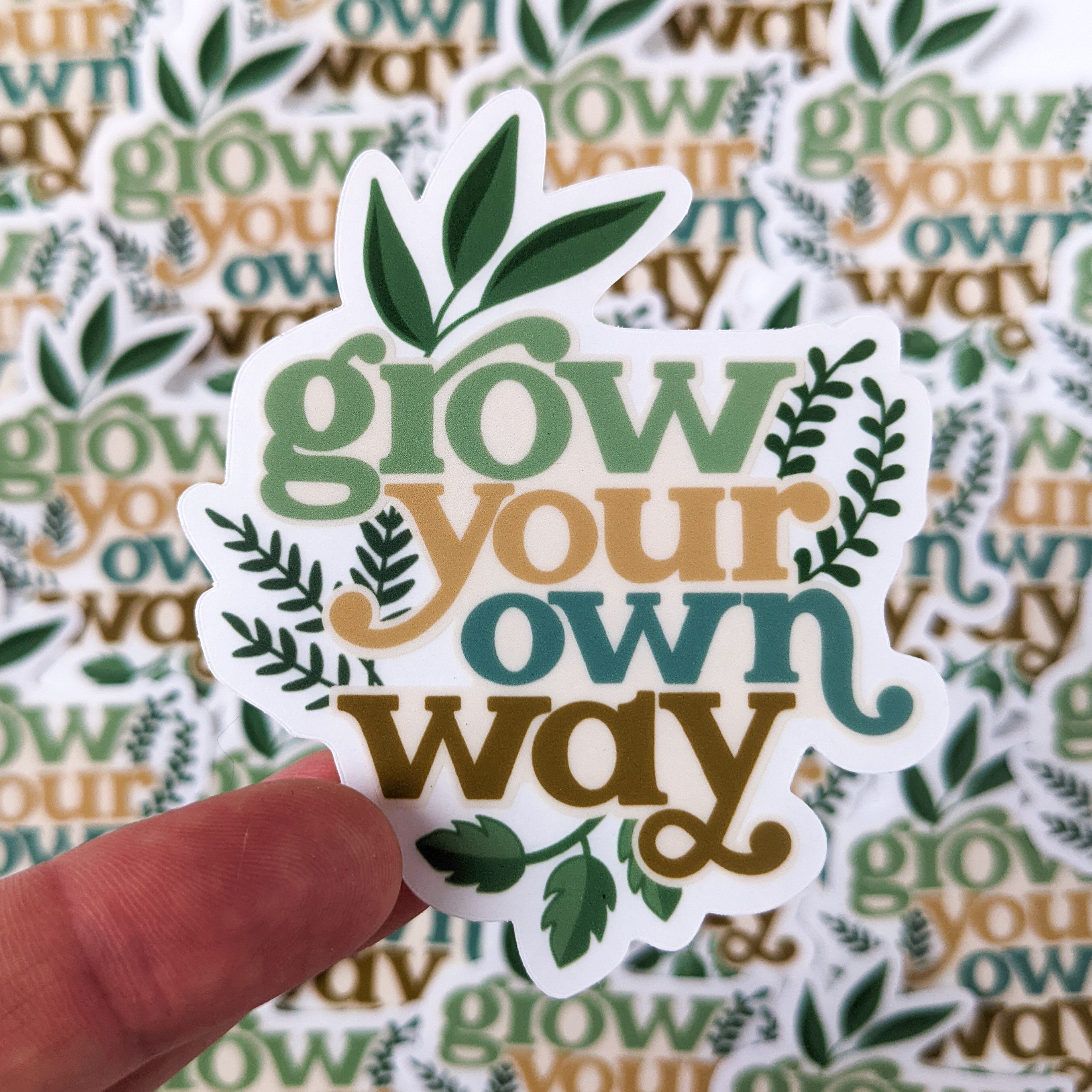 Grow Your Own Way Clear Sticker // Clear Vinyl Sticker // Plant Sticker ...