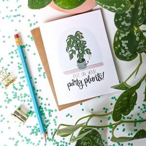 Mettez votre carte de fête avec plantes//carte d'anniversaire//carte de fête//carte de fête//amoureux des plantes//cartes chérubins/cartes chérubins
