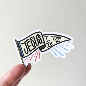 Divine Mercy Sticker // Jesus, I Trust In You Sticker // Catholic Stickers // Waterproof Stickers // Laptop Decals // Water Bottle Stickers