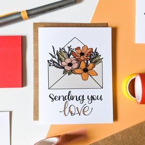 Je vous envoie une carte d'amour // carte de fête des mères // carte de sympathie // carte floral