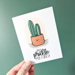 Vous piquez ma carte de fantaisie//cartes de plantes//cartes de petit chien//carte de Saint-Valentin//carte d'amour