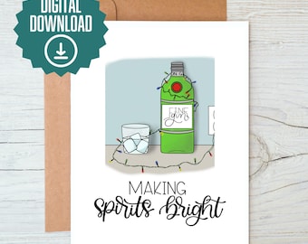 Tarjeta navideña con un toque de humor: Animando el espíritu (Descarga digital)