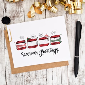 Season&#39;s Greetings Card // Funny Christmas Cards // Holiday Cards // Holiday Greetings // Punny Cards // Christmas Puns / Punny Cards